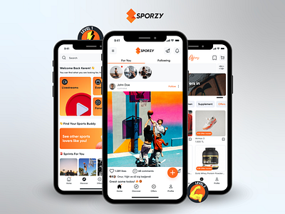 Sporzy: Sports Social Commerce branding graphic design ui