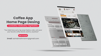 Coffe app Home page design coffeeappdesign freelancedesigner prototypetoperfection ui uiuxdesign