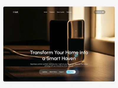 IOTT Smart Device Landing Page figma hero section iot landing page smart ui ux web design