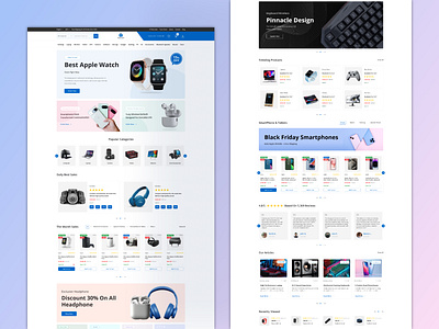 Electronics (E-Commerce) Landing Page Design bag banner cart commercial connection delivery device e commerce electronic finance laptop market phone purchase service shipping shopping smartphone store virtual