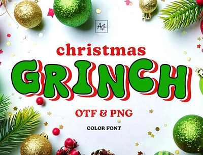 Christmas Grinch Font 3d animation app branding design graphic design illustration logo motion graphics typography ui ux vector