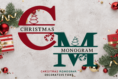 Christmas Monogram Font 3d animation app branding design graphic design illustration logo motion graphics typography ui ux vector