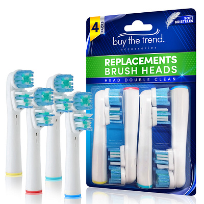 Brush Heads Label design & Amazon Listing Infographics amazon a content amazon ebc amazon infographic amazon listing amazon listing images label design label packaging packaging product design packaging