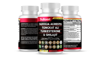 TruBoost | Label design & Amazon Listing Infographics all in one amazon listing amazon listing images fadogia agrestis label design listing design shilajit supplement label design supplement packaging tongkat ali