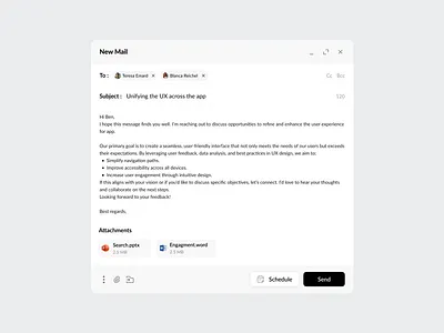 New Mail Popup screen 📧 clean design email landing page minimal design product design saas ui ux