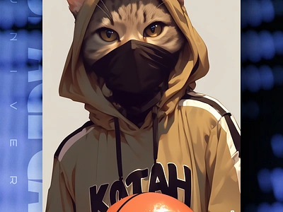 Баскетбольна Асоціація Котанів 🏀 ai branding cat daliy design illustration poster print