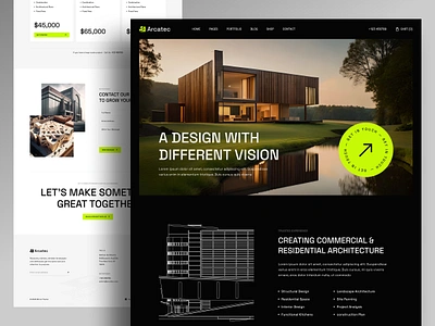 Architecture Website agency architect architectural architecture building construction homepage house landing page real estate resident residential space ui uiux web design website