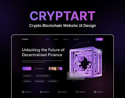 Cryptart - Blockchain Web UI blockchain website business corporate creative crypto design figma graphic graphic design landing page design modern professional ui ui design user interface ux web design website design