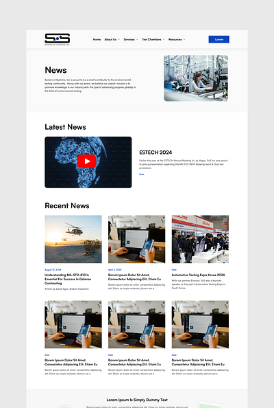 News Page Exploration - System of Systems industry news news page product design ui uidesign uiuxdesign