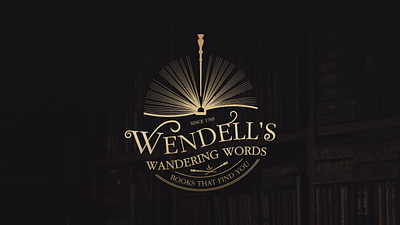 Bookshop logo design | Wendell's Wandering Words book shop branding design graphic design harry potter logo magic vintage