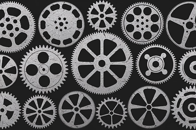 18 Gears Photoshop Stamp Brushes brushes design procreate stamp vector