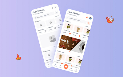 Coffee Shop App Mobile UI UX app coffe coffe shop app design coffee shop coffee shop app figma coffe shop app design figma design mobile app modern app design ui ux