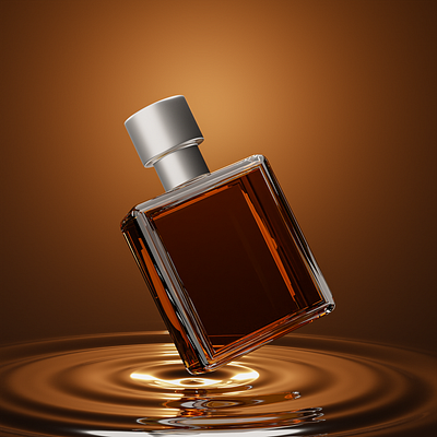 3D A Modern Fragrance Bottle graphic design presentation