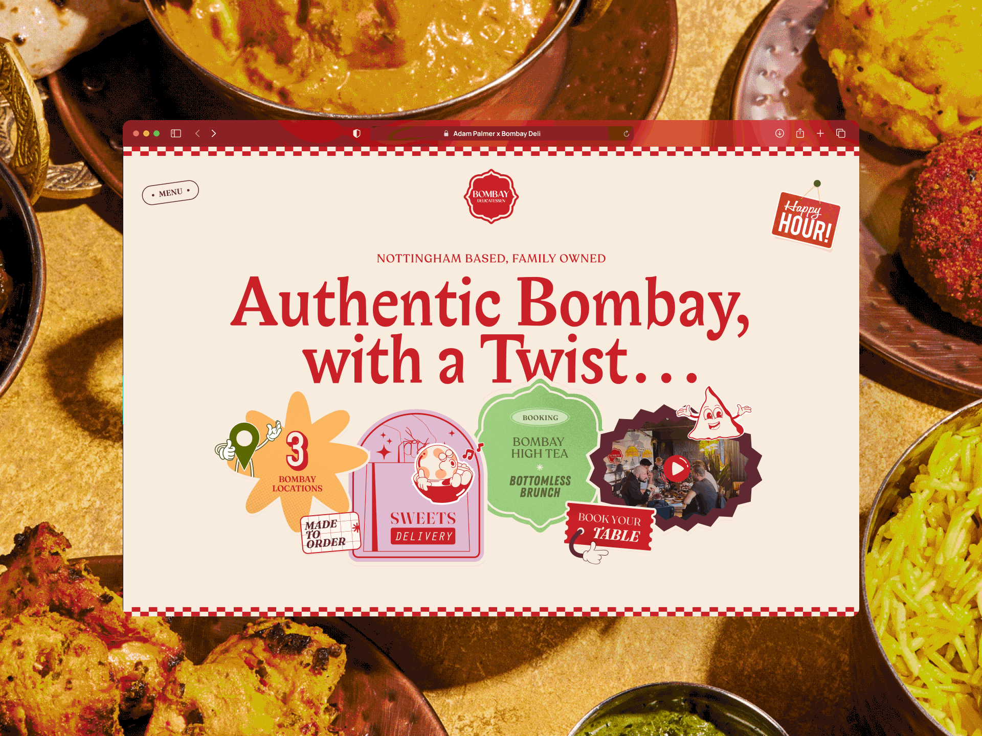 Bombay Deli - Hero Concept art direction bombay character illustration ui website website design