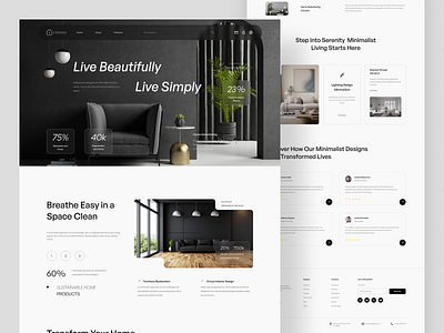 Livenest - Interior Design Agency Landing Page Website (Light) agency architecture bold company design furniture home home page interior interior agency interior architecture interior design landing page room ui ux web web design website website design