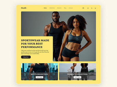 E-commerce Sportwear Hero Section e commerce e commerce landing page fitness website landing page sport wear ui uiux website