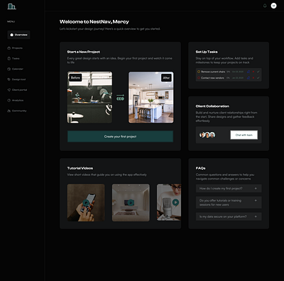 Interior Decor Project Dashboard: A Seamless Experience design minimal typography ui ux web webapp