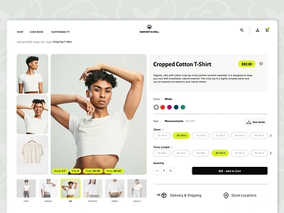 Harvest & Mill – Online Shopping Experience check out clothing ecommerce ecommerce shop interface landing page market minimalistic online shopping products shop shopping ui ux web web design website