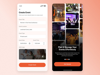 Event Creation App event app event mobileapp event website mobileapp ui uiux