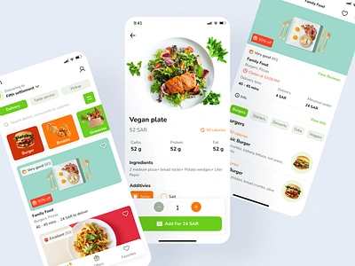 Food delivery app iOS - KSA branding design illustration interaction design interface ui ui ux ui design uidesign uiux