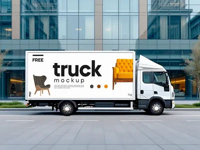 Truck Mockup branding design download free freebie illustration kriollodesign mockup psd truck ui