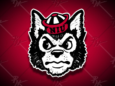 Vintage NIU Huskies Mascot athletics classic football huskies husky illinois mascot ncaa niu retro sports throwback vintage