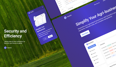 Agriculture and Tech Startup Website agribusiness agriculture contracts crypto cryptocurrency design framer research tech trading ui user experience uxdesign webdesign website