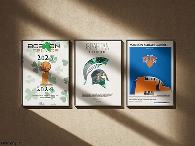 STADIUM POSTER DESIGNS baseball basketball borrusia dortmund boston celtics camden yards graphic design illustration nba new york knicks poster design posters spartan stadium stadium posters td garden typography wall art