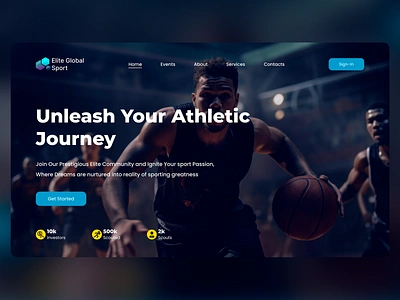 Elite Global Sport Network athletic journey branding design elite athletes events fantasy sport platform graphic design home page home screen logo modern ui sport sport platform trendy ui ui design user interface ux ux design uxui