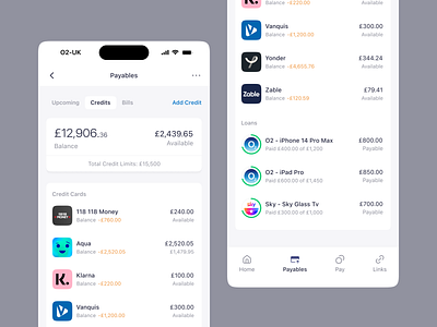 Fintech Mobile App - Credits, Bills, Loans bills creditcards fintech loans mobile mobileapp ui uidesign