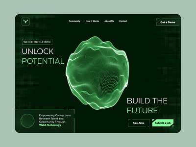 Web 3 Hiring landing page concept design VertexLab 3d ai animation app branding design figma figma web landing page motion graphics saas saas landing page tech landing ui web web 3 web app web design web page website design