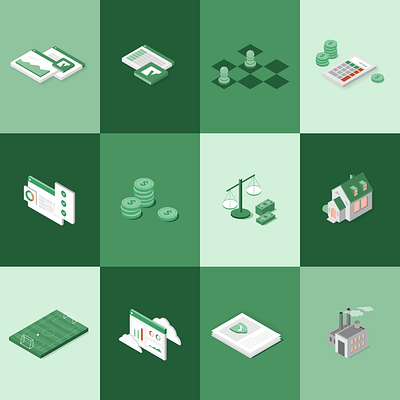 Mid-Fi Icons for an Unpublished Project illustration isometric web