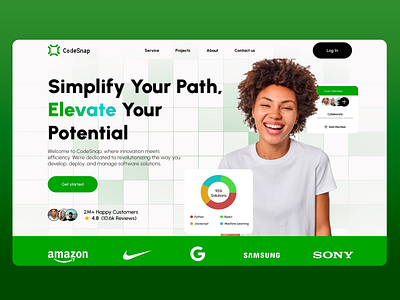 Code Snap - Design Studio Landing Page algorithms coding devops hardware interface landing landing page landing page design machine learning network security python software tech technology ui design ux design web web design web development website