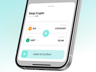 Swap Crypto Bottom Sheet app crypto currency design figma minimal mobile product