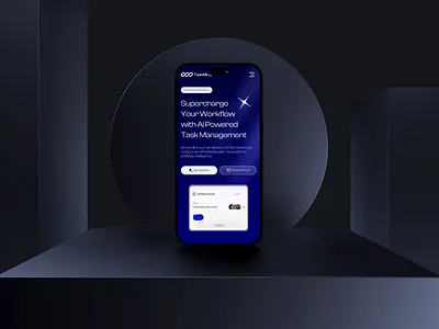 Taskmind landingpage mobile 3d ai ai management branding clean design gradients landingpage minimal mobile mobile responsive motion responsive screen task ui ux