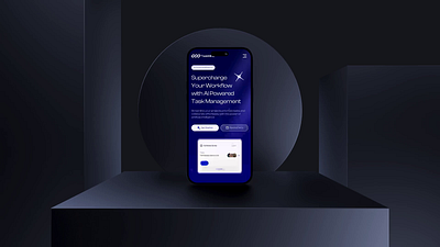 Taskmind landingpage mobile 3d ai ai management branding clean design gradients landingpage minimal mobile mobile responsive motion responsive screen task ui ux