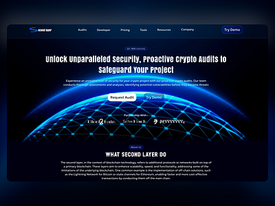 Second Layer - Landing Page Design blockchain crypto cryptocurrency defi exchange finance financial fintech forex landing landing page landing page design nft trading ui ux wallet web web design web3 website