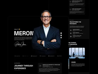 Entrepreneur and Corporate Personal Portfolio Website Design ahmd uxer dark landing page dark layout dark portfolio dark site dark website landing page ui ui design ux ux design
