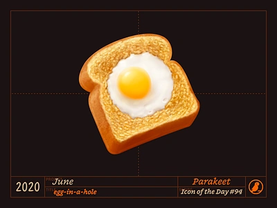 Icon of the Day #94 breakfast design egg food frog in a hole icon icons illustration oven toast