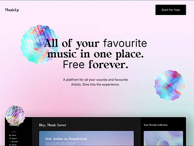 MusicLy Landing Page Hero Animation animation interaction ui design ux ui design visual design webdesign