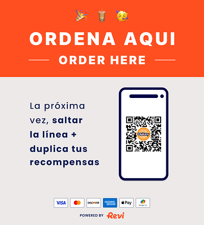 Order Ahead QR Code Poster flyer food order here ordering postcard poster qr qr code spanish