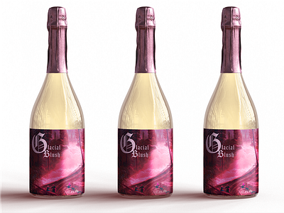 Glacial Blush - Wine Label Packaging Design blush bottle branding colorful design glass graphic design illustration label landscape photoshop pink rose vintage wine wine bottle wine designer wine label wine packaging