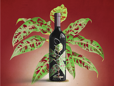 Chinon - Wine Label Packaging Design botanical botanical illustration branding design graphic design illustration leaves photoshop red refined tropical wine wine bottle wine design wine label wine packaging winery