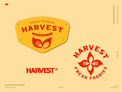 Harvest - Badge Logo Design awesome logo badge logo barbecue logo branding circle logo company logo creative logo emblem logo illustration logo logo creation logo creator logo design logo mark logo symbol minimalist logo print restaurant logo sayemhajari symbol designer