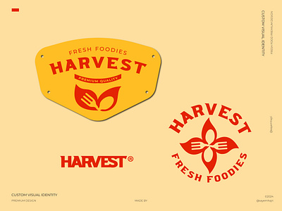 Harvest - Badge Logo Design awesome logo badge logo barbecue logo branding circle logo company logo creative logo emblem logo illustration logo logo creation logo creator logo design logo mark logo symbol minimalist logo print restaurant logo sayemhajari symbol designer