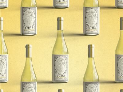 Luna Late Harvest - Wine Label Design art deco branding design graphic design illustration photoshop surreal vintage whimsical white wine wine bottle wine design wine designer wine label