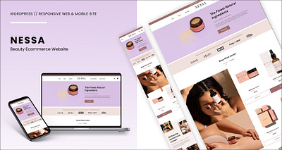 NESSA Beauty Ecommerce Website branding design ecommerce figma illustration landing page mobile app mobile design responsive website ui user experience wordpress