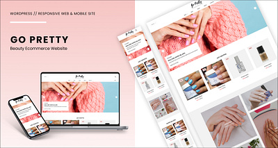 GO PRETTY Beauty Ecommerce Website branding design ecommerce figma illustration landing page mobile app mobile design responsive website ui user experience wordpress