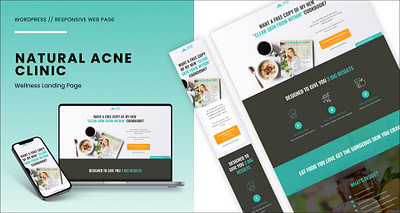 NATURAL ACNE CLINIC Wellness Landing Page branding design ecommerce figma illustration landing page mobile app mobile design responsive website ui user experience wordpress