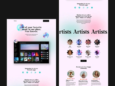 MusicLy Landing Page animation interaction ui design uxui design visual design webdesign